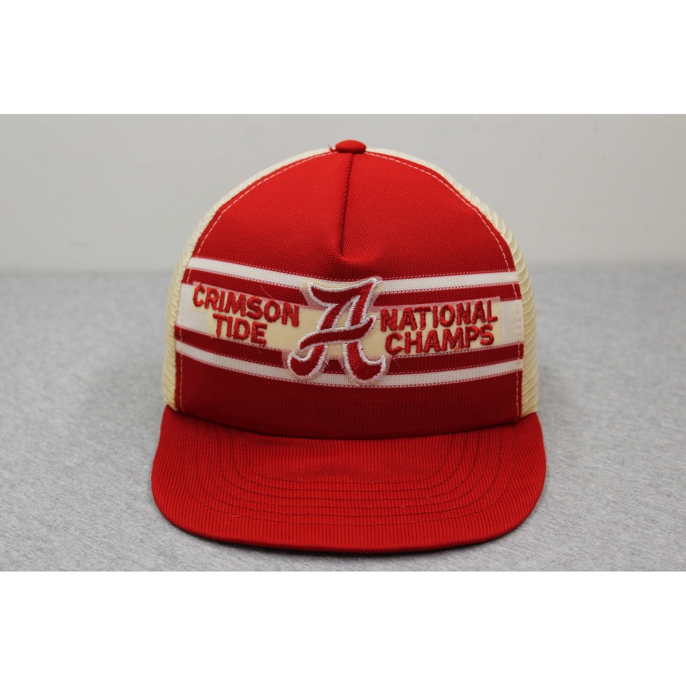 Vintage Alabama Hat Mens OSFA Red Crimson Tide National Champs Trucker Snapback